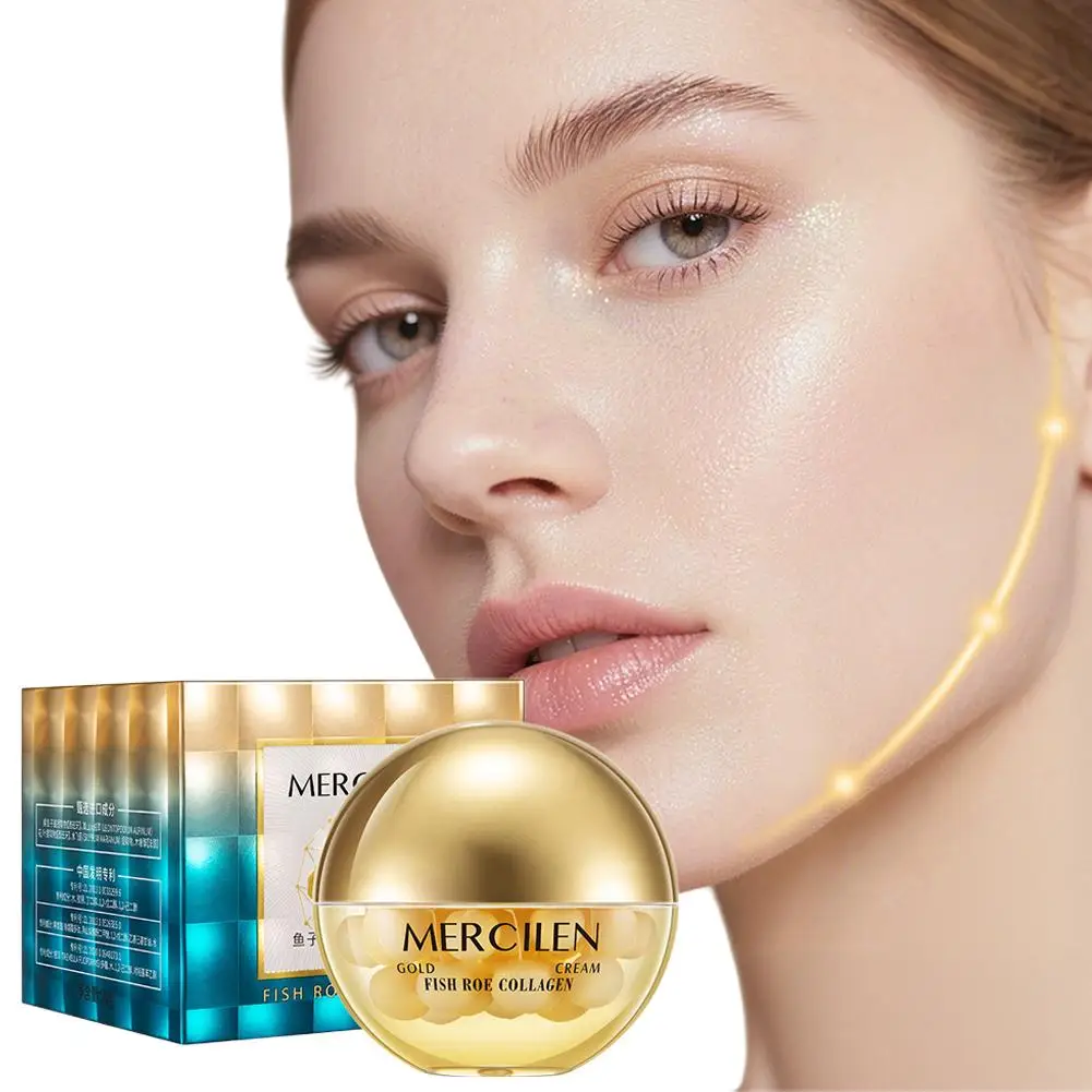 1/2/3/5 Stück Kollagen-Gold-Feuchtigkeitscreme, straffende Gesichtscreme, 70 g, verkleinert die Poren, strafft die beruhigende Pflege und sorgt für eine Hautpflege Image