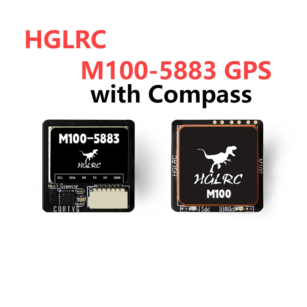 HGLRC M100-5883 M100-MINI M10 GPS-Modul mit Kompass, Keramikantenne, integrierte LED-Anzeigen, 21 x 21 mm, RC-Flugzeug, FPV, große Reichweite