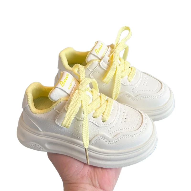 Frühlings- und Herbst-Sportschuhe für Kinder, rutschfeste, leichte Mädchen-Boardschuhe, Freizeitschuhe, weiße Kinderschuhe