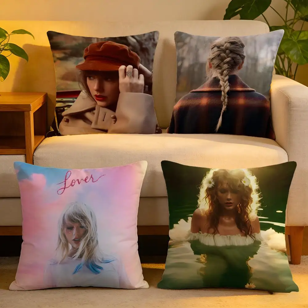 Kissenbezug aus Leinen, hautfreundlich, weich, dekorativ, für Sofa, Heimdekoration, Kissenbezug A-Singer B-T-Taylor A-ALBUM Image