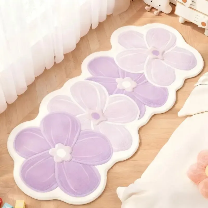 VIKAMA Creme Koreanischer Teppich Weicher und Komfortabler Wohnzimmer Schlafzimmer Bettvorleger Heimdekoration Teppich Image