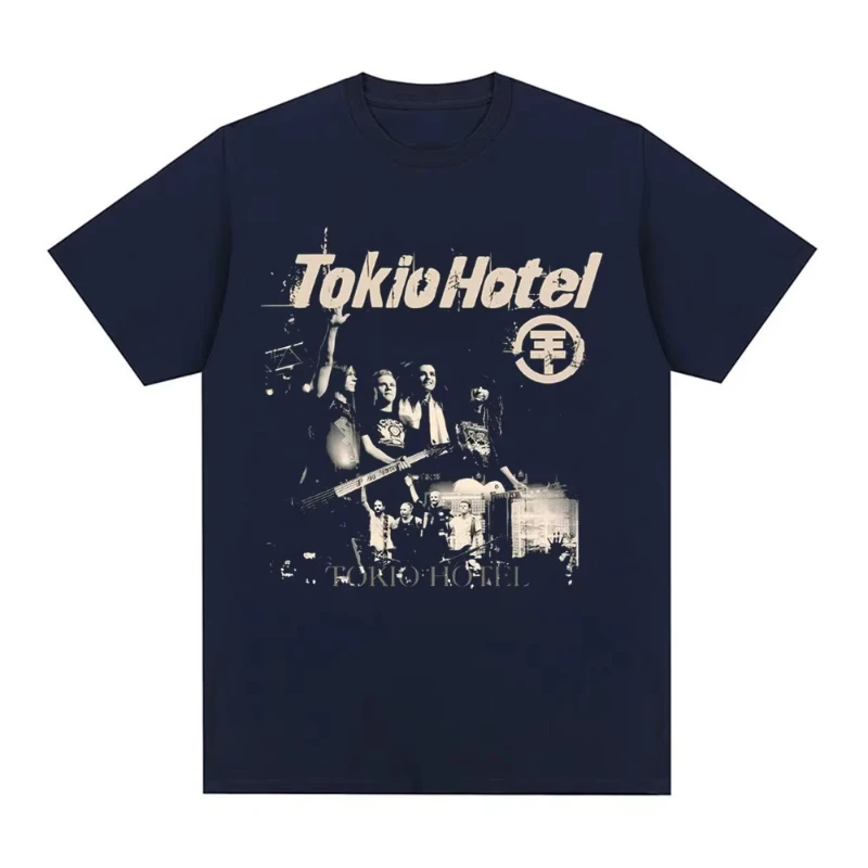 Rockband Tokio Hotel Beyond The World 2023 Tour Konzert T-Shirt Herren Mode Lässiges Kurzarm-T-Shirt Hip-Hop Punk T-Shirts