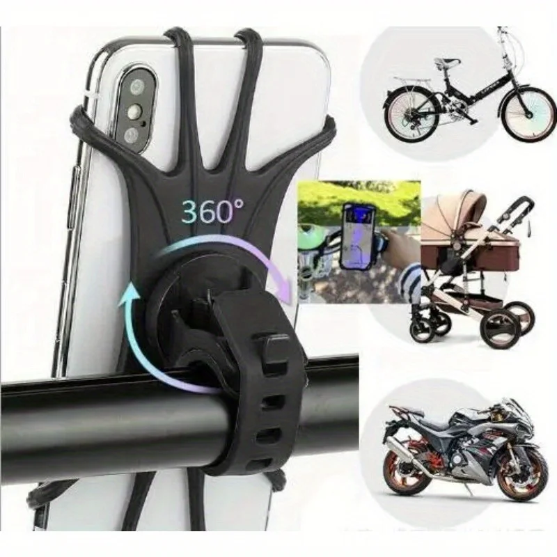Silikon-Fahrrad-Handyhalterung Motorrad-Handyhalter Fahrradlenker GPS-Clip Schnellmontage Image