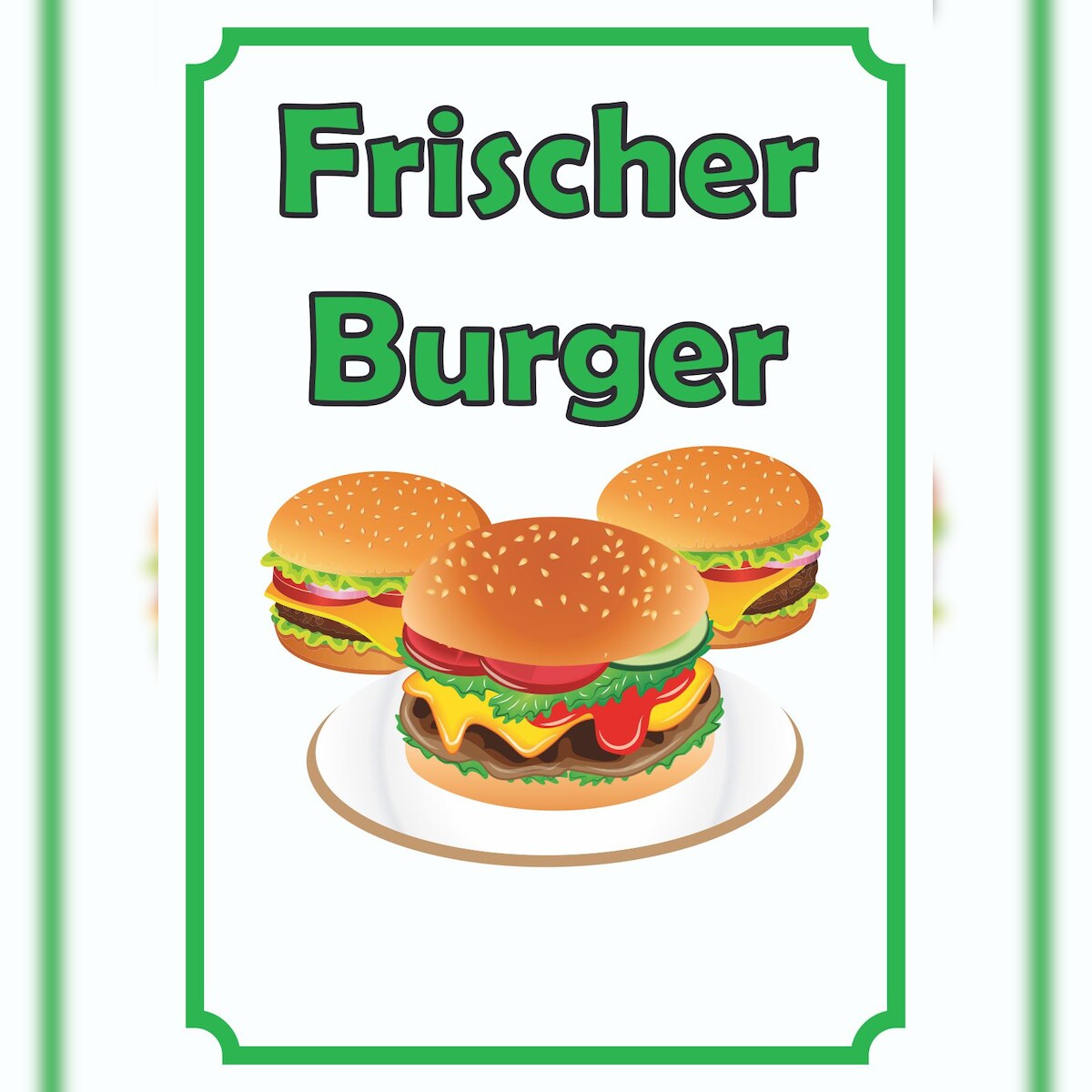 HB-Druck Frischer Burger Schild Hochkant A5 (148x210mm) Image