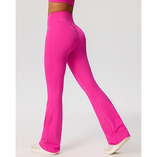 Damen Pilates-Hosen Yogahose Fitness-Leggings Hohe Taille Laufen Fitness Yoga Leggings Unterteile Einfarbig Schwarz Weiß Rosa Sport Sportkleidung Dehnbar Image