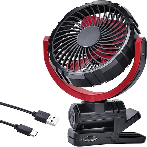 Kleiner 5V-USB-Klemmventilator für die Sonnenblende (vorne/hinten), 2000mAh Akku, leiser, tragbarer Ventilator, der kühle Luft abgibt, für Auto, Van, SUV, Wohnmobil, LKW und Camping Image