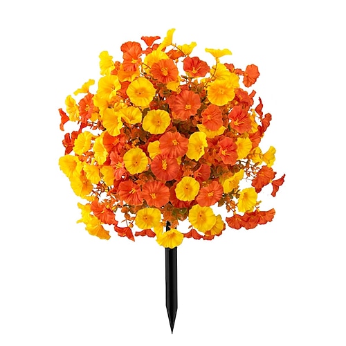 20 Zoll lange künstliche Blumenstecker für den Außenbereich, mehrfarbige Prunkwinden-Gartenstecker für den Garten Rasen, farbechtes, strapazierfähiges Plastik, Dekoration für jede Jahreszeit Image