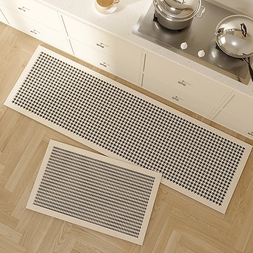 Japanische minimalistische, ölbeständige Kieselgurmatte, waschbar, saugfähig, rutschfest, Küchenteppich für den Heimgebrauch Image