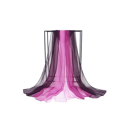 Boho-Chiffon-Schal für Damen mit Farbverlauf, mehrfarbig, leichtes Polyester-Tuch für Freizeit, Reisen, Urlaub, Strand und Resort-Look Image