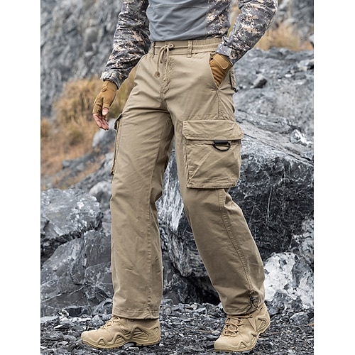 Herren Cargo-Hosen Hose Taktische Hose Arbeitshosen Wanderhose Mehrere Taschen Klappentasche Einfarbig Winddicht Komfort Volle Länge Täglich Outdoor Ferien Streetwear Stilvoll Schwarz Armeegrün Image
