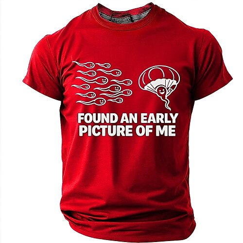 Herren Lustiger Slang T Shirt Kurzarm T-Shirt 3D-Druck Rundhalsausschnitt Hemd Mode Täglich Täglich Straße Rote Sommer Frühling Bekleidung S M L XL XXL XXXL