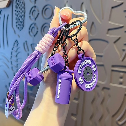 DIY-Mini-Hantelscheiben-Schlüsselanhänger, kreativer Fitness-Gewichtscheiben-Schlüsselanhänger, Schlüsselanhänger für Sportbegeisterte (Autoschlüssel, Taschenanhänger), Geschenkidee für Paare, Image