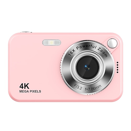 4K-Digitalkamera (64 MP) für Fotografie, Autofokus-Vlogging-Kamera für YouTube, 16-facher Zoom, Kompaktkamera für Schüler, Anfänger und Jugendliche, tragbare Point-and-Shoot-Kamera mit Blitz und Image