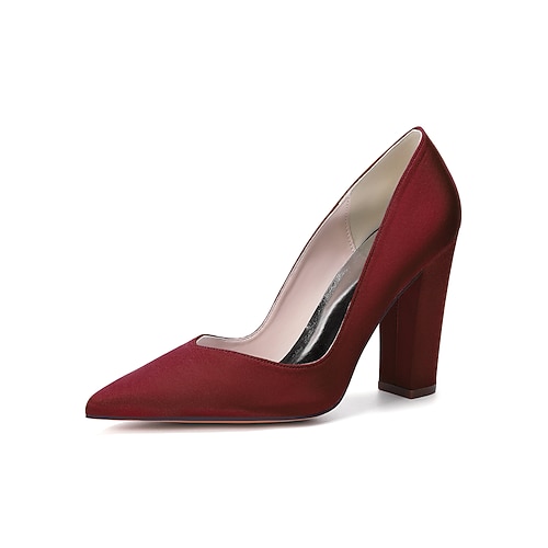 Marineblaue Damenpumps mit Blockabsatz, elegante Schuhe für die Mutter der Braut bei einer Hochzeit in der Stadt, bequeme Schuhe mit spitzer Zehenpartie und mittelhohem Absatz für formelle Anlässe Image