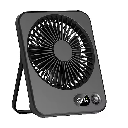 Tragbarer Tischventilator mit LED-Akkustandsanzeige, wiederaufladbarer Tischventilator, um 180° faltbarer Wandventilator, ultradünner, leiser USB-Ventilator für Büro, Reisen, Schlafzimmer und Küche Image