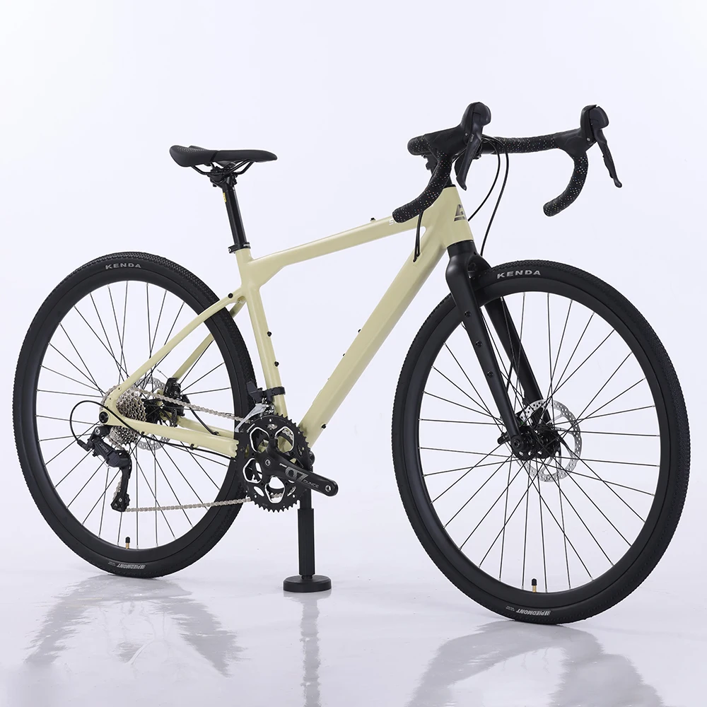 Bicicletta da Strada Gravel 458mm/505mm, 50/34T, Doppio Disco, 16 Velocità, in Lega di Alluminio, Manubrio Curvo, Freno a Disco, Asse Passante, Bici da Strada 700C