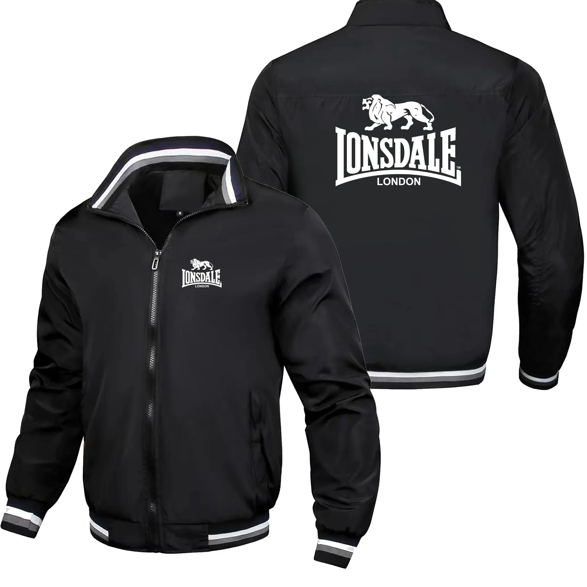 LONSDALE Giacca da Uomo Primaverile e Autunnale alla Moda, Giacca Casual da Esterno con Cerniera, Antivento, con Colletto Rialzato
