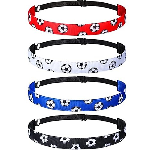 4 Stück rutschfeste Fußballstirnbänder, Unisex, verstellbar, Fußball-Haarband, Sport, Fußball-Weltmeisterschaft 2026 Image