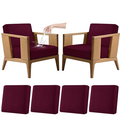 4er-Set dehnbare Kissenbezüge für Terrassenmöbel, 100 % wasserdichte Ersatzbezüge für Gartenmöbel (Couch Sofa), waschbar und wiederverwendbar Image