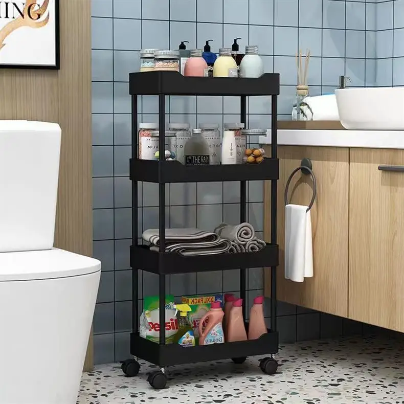 Scaffale portaoggetti multifunzionale da cucina, scaffale portaoggetti da bagno, carrello mobile a più livelli, scaffale multiuso.