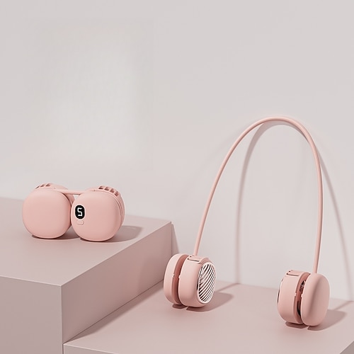 Nackenventilator mit 5 Kühlstufen, Dual-Turbo-Technologie und extrem leisem Betrieb (40 Dezibel). Leichtes und hautfreundliches Design, ideal für Reisen, Outdoor-Aktivitäten und den täglichen Image