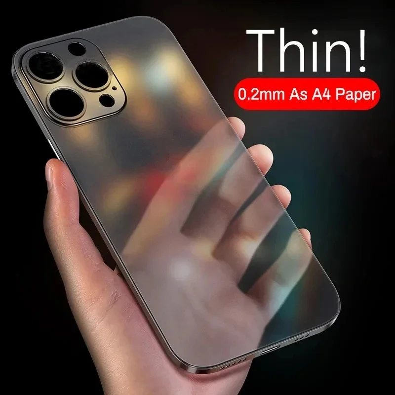Custodia Ultra Sottile Opaca Rigida in PP per iPhone 17 Air, 17 Pro, 16e, 17e, 16, 15, 14, 13, 12, 11 Pro Max - Cover Posteriore Sottile