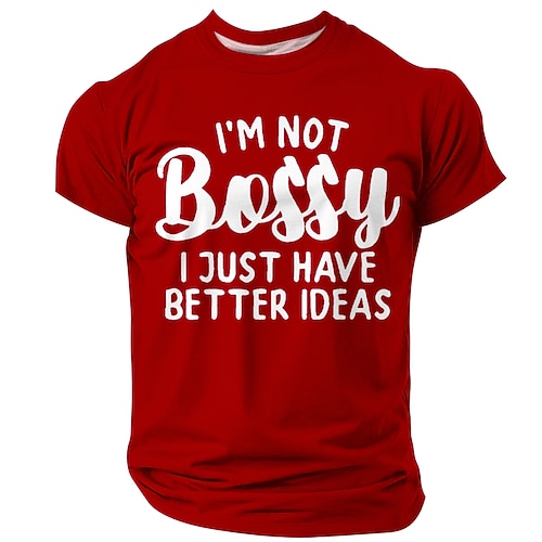 Herren-T-Shirt mit dem Aufdruck „Ich bin nicht herrisch, ich habe nur bessere Ideen" – witzig, sarkastisch, humorvoll, mit Büro-Spruch. Grafik-T-Shirt mit Rundhalsausschnitt, Kurzarm, lässig, für die Image