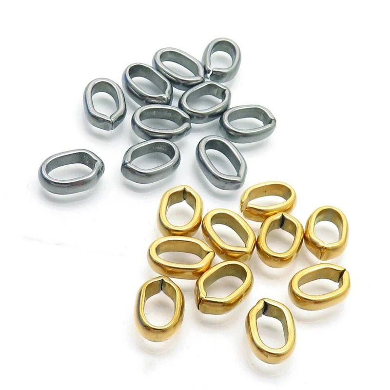 10 pz/lotto in acciaio inox oro argento tono in acciaio forma ovale anello di salto anello diviso connettore per gioielli fai da te fare risultati Craft