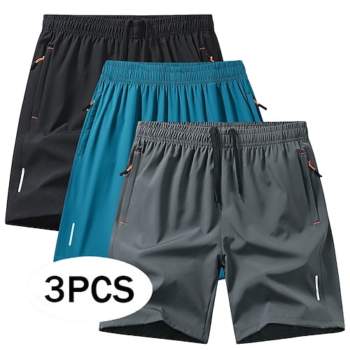 Herren Aktiv Shorts Freizeitshorts Sportliche Shorts Tasche Elastischer Bund Rein Einfach Einheitliche Farbe Schnelltrocknend Atmungsaktiv Kurz Outdoor Fitnessstudio Training Sport Sportlich Image