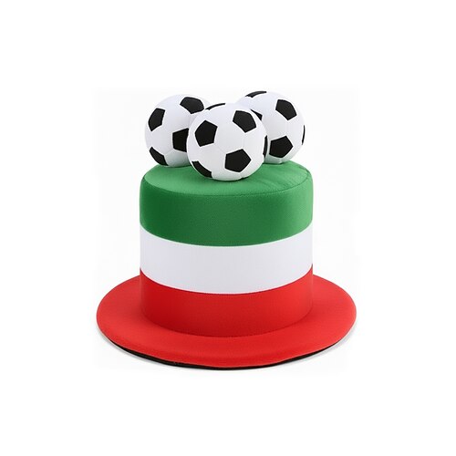 Fußball-Fan-Zylinder für Herren in verschiedenen Farben, aus Polyester, mit Flaggenmotiv. Ideal für Fußballspiele, Fanveranstaltungen, Teamstimmung und Spieltage.