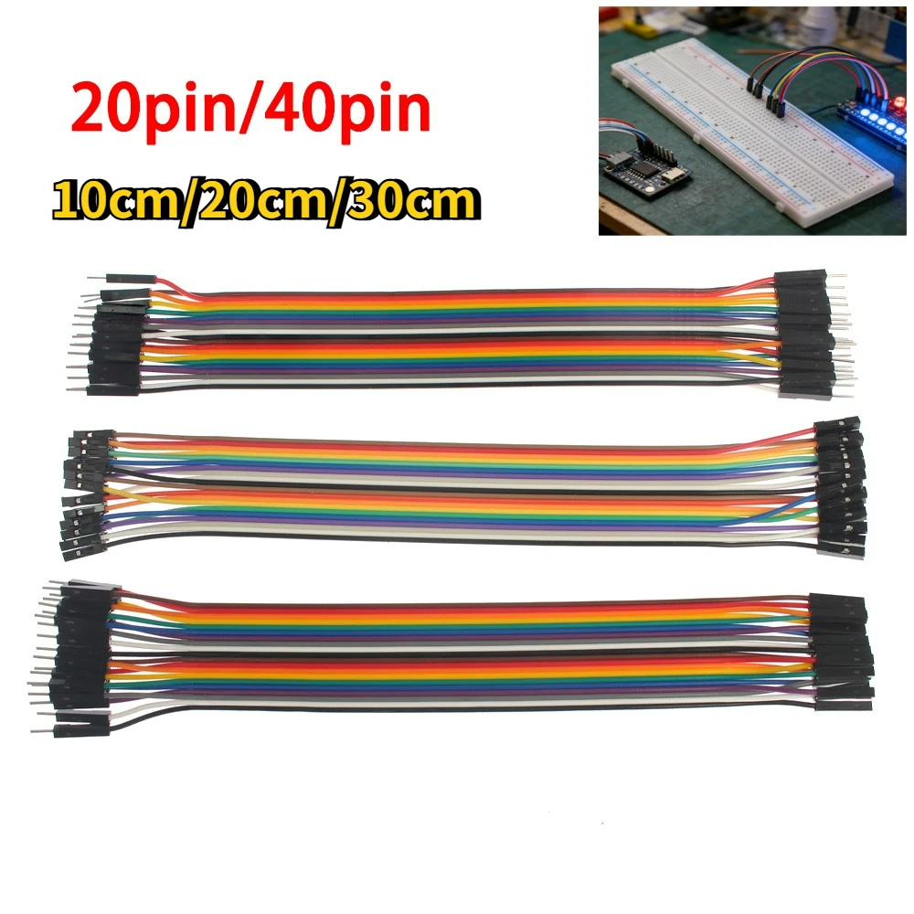 Dupont Kabelset Jumper-Kabel 10cm 20cm 30cm Dupont-Leitung 20-polig/40-polig Stecker auf Stecker + Stecker auf Buchse + Buchse auf Buchse für Arduino Image