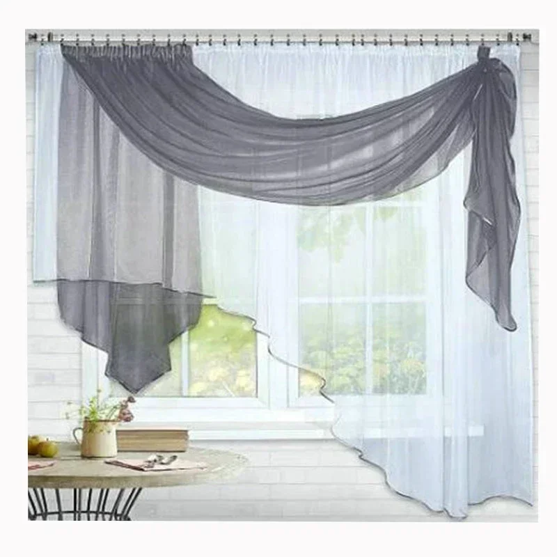 Europa Schal Volant Design, Luxus Voile, Wohnzimmer, Küche, Schlafzimmer, Fensterbehandlungen Vorhang, 1 Stück Image