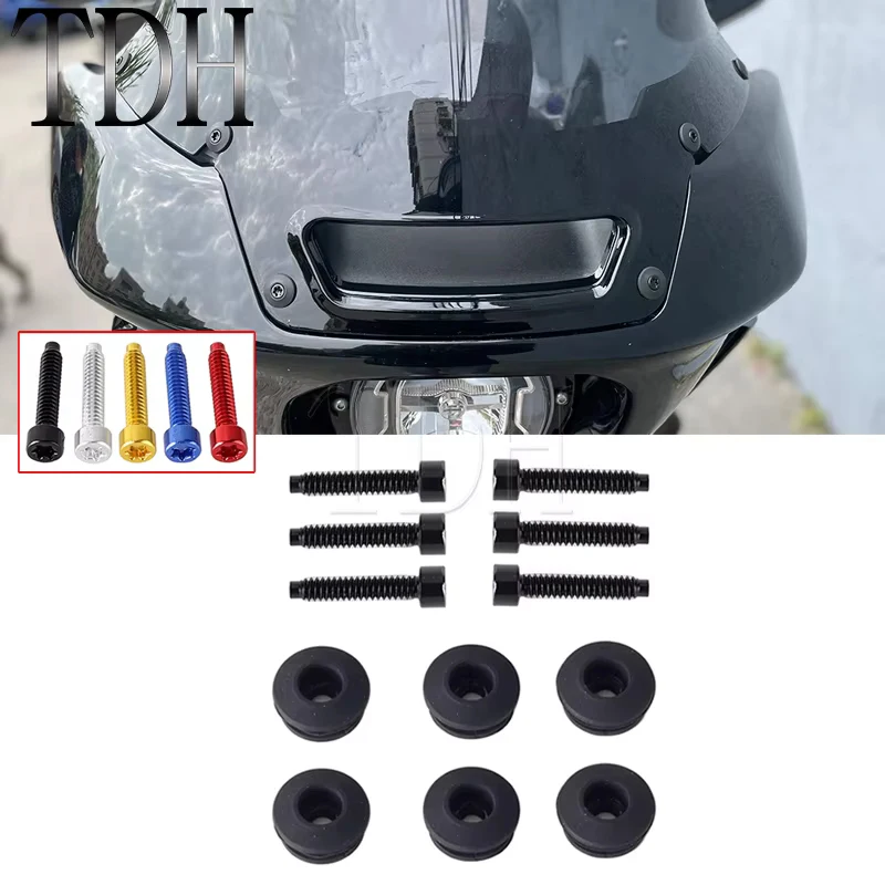 Scheinwerferverkleidung Windschutzscheibe Gummitüllen Bolzen Druckentlastungskissen Zubehör für Harley Low Rider ST117 FXLRST 22-2024