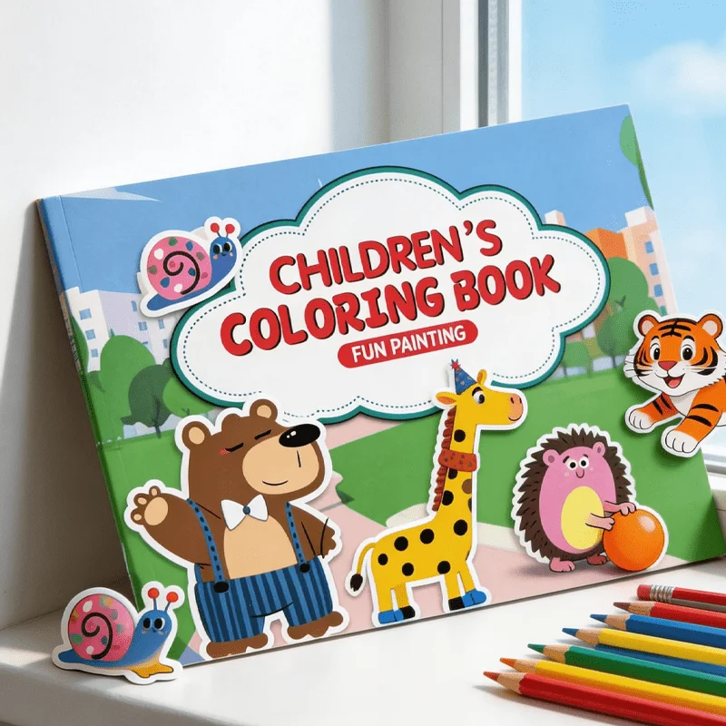 Cartoon-Tier-Malbuch, lustiges Malbuch, 32-seitiges Farb-Malbuch, Kinder-Malbuch mit Buntstiften, Graffiti-Malbuch Image