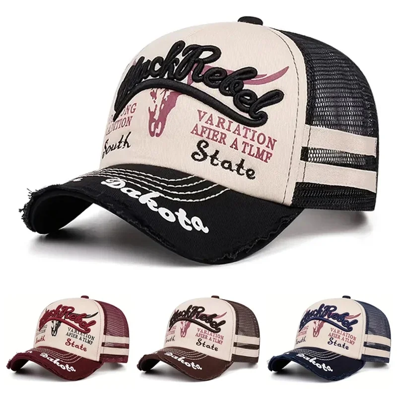 Atmungsaktive Mesh-Baseballkappe für Männer und Frauen Verstellbare Baseballmütze Modische Street-Style Dad Hat Snapback mit Stickerei Lässige Kappe Image