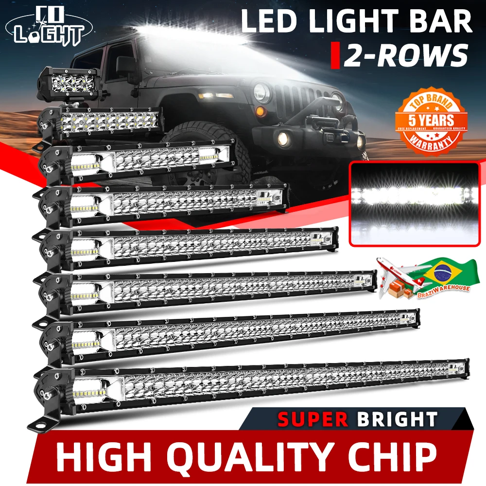 CO LIGHT Super Slim 12D 20 32 42 LED-Lichtleiste Spot Flood Dual Rows LED Bar 4x4 für ATV SUV Offroad US LED-Arbeitsscheinwerfer 12V 24V