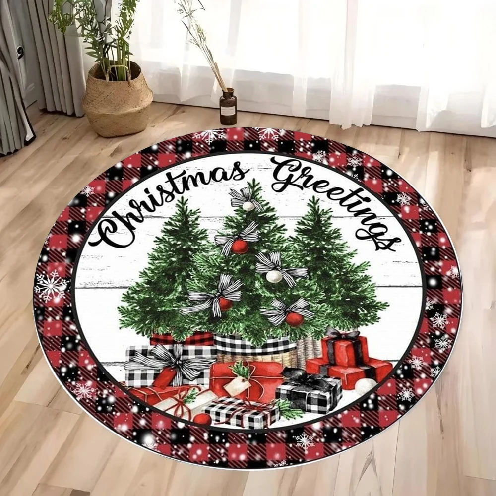 Weihnachten Eleganter karierter Teppich Weihnachtsstern Lebkuchenhaus Teppich für Heimdekoration Rot Grün Gold Matte Teppiche für Schlafzimmer Schlafzimmer
