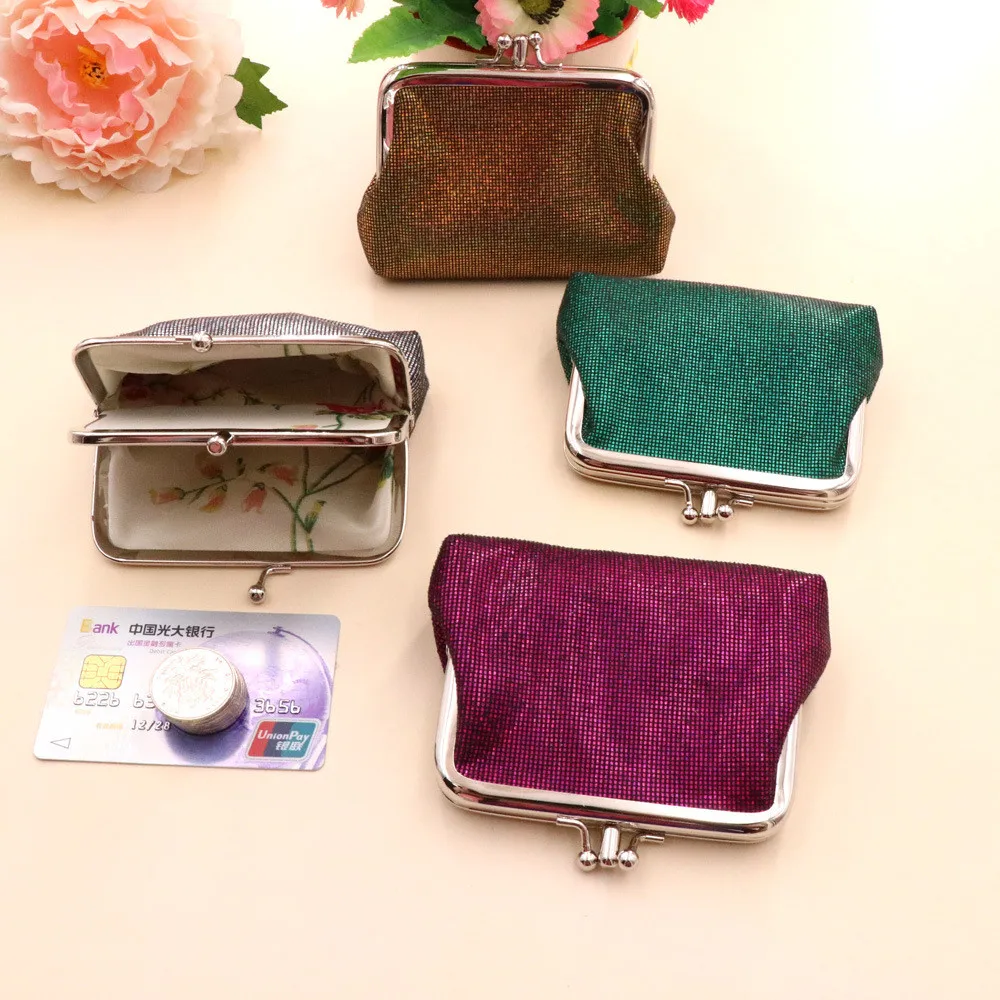 Retro Doppels chicht helle Gitter kurze Brieftasche kreative Karten halter Mini Geldbörse Frauen Brieftasche Hasp Clutch Tasche Frauen Geldbörsen Image