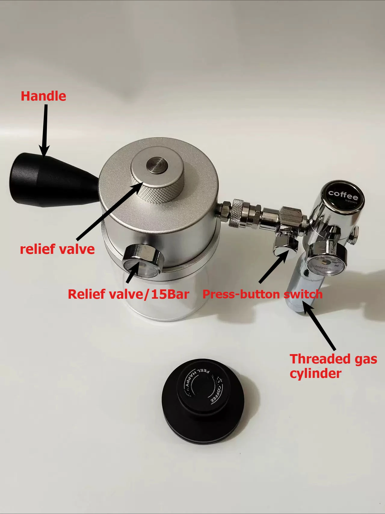 Pneumatische Kaffeemaschine, tragbare Extraktion, manuelle Espressomaschine für Zuhause und draußen Image