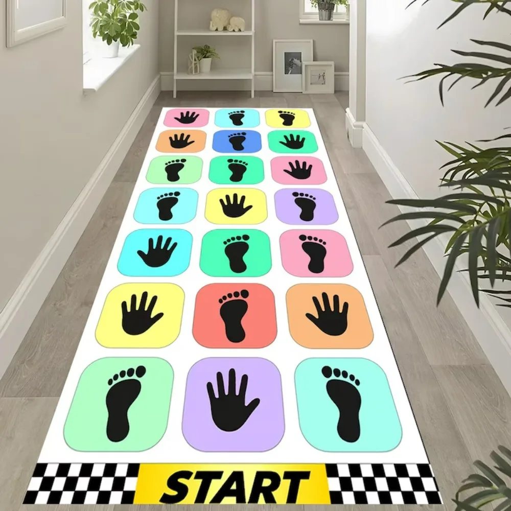 Handabdruck Fußabdruck Spielteppich Kinder Pastell Spielmatte Spielzimmer Kinderzimmer Deko Schlafzimmer Flur Wohnzimmer Veranda Bodenmatte