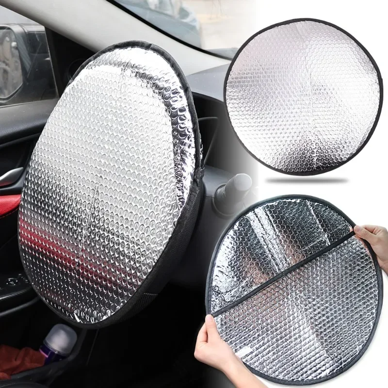Auto-Lenkradabdeckung 40cm LKW-Lenkrad Sommer-Sonnenschutz Kühlender Thermoschutz Aluminiumfolie Sonnenschutzabdeckung Image