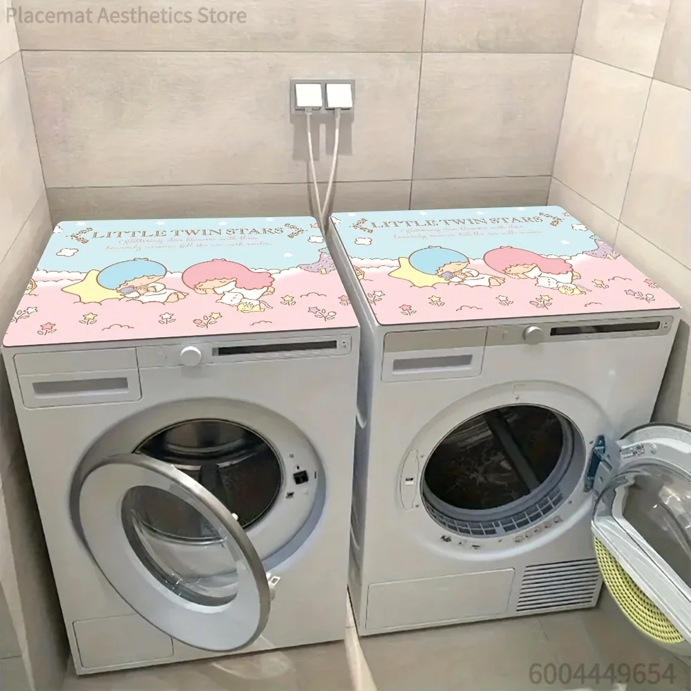 Entzückende Sanrio Little Twin Stars Cartoon-Matte, erhältlich in verschiedenen Größen, zum Schutz der Oberseite von Waschmaschinen und Trocknern. Dieser Staub Image