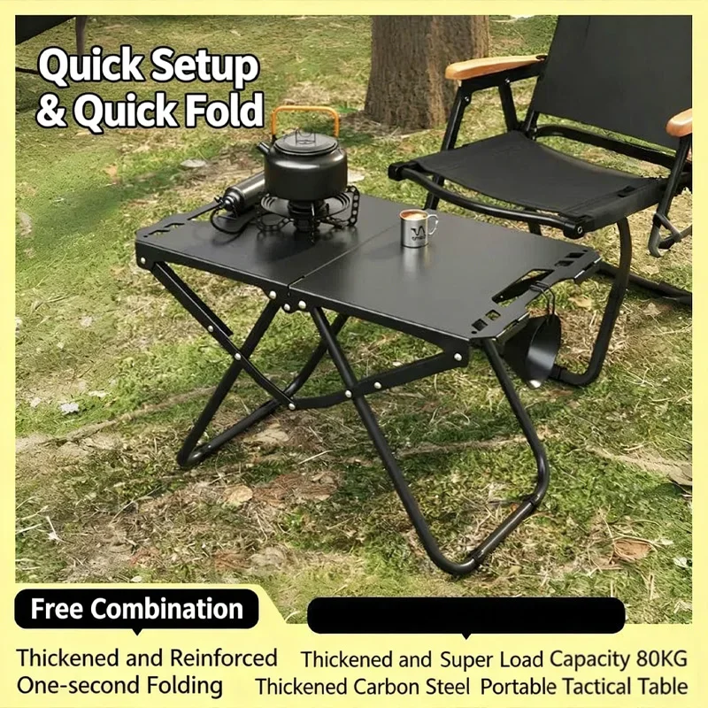 Klappbarer Tisch, Esstisch für den Außenbereich, Camping, tragbarer kleiner Tisch für den Außenbereich, multifunktionaler, leichter Tisch Image