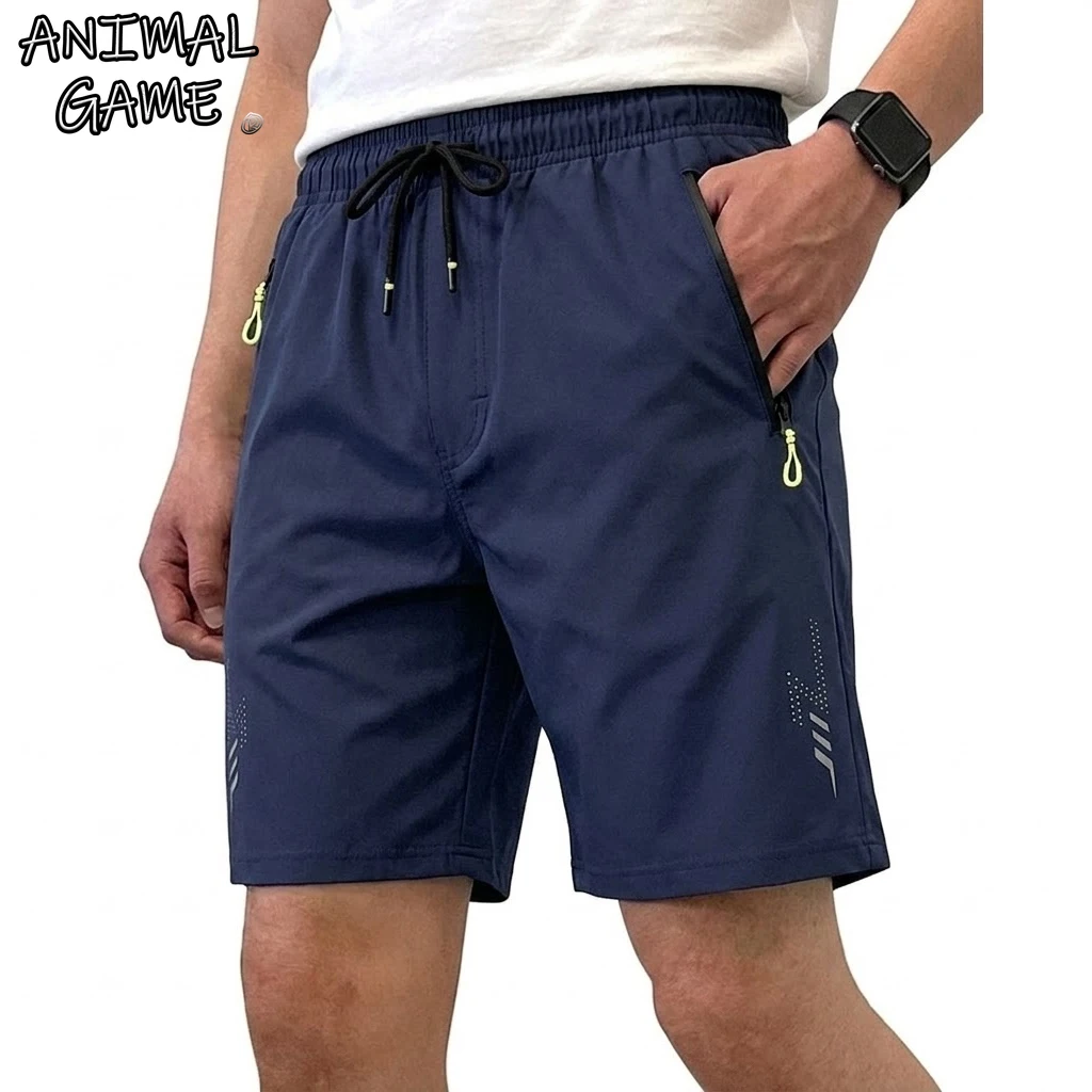 Sommer Gym Kurze Hosen Strandhosen mit Taschen Leichte Strandhosen für Herren Lose Arbeitshosen Herren Badeshorts Image