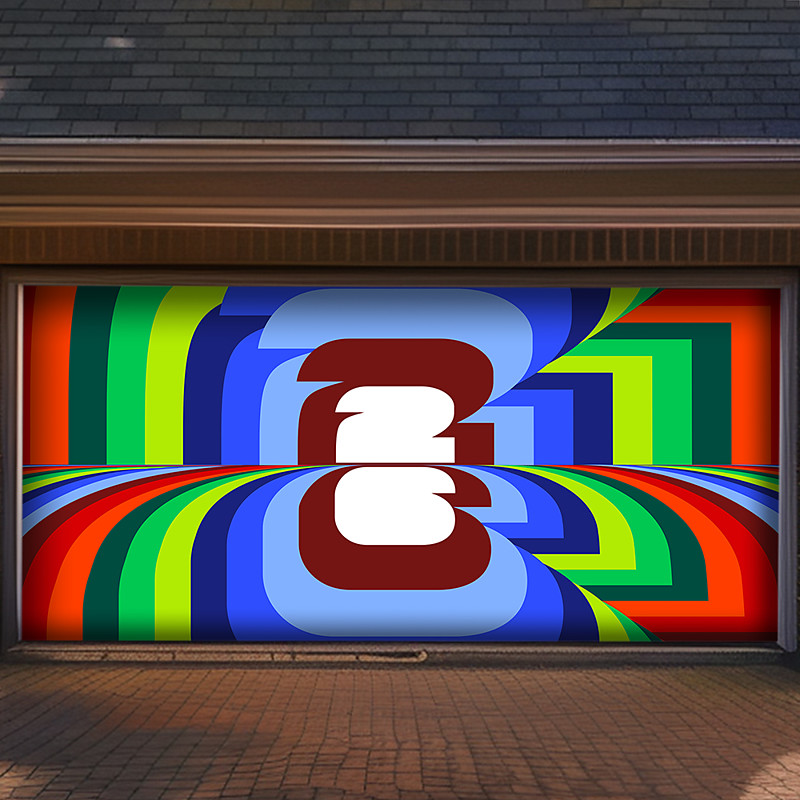 2026 Global Soccer Tournament Abstract Geometric Shapes Colorful Mosaic Patchwork Garage Door Banner Mural Outdoor House Yard Decor Modern Art Sports Fan Celebration Backdrop Large Sign