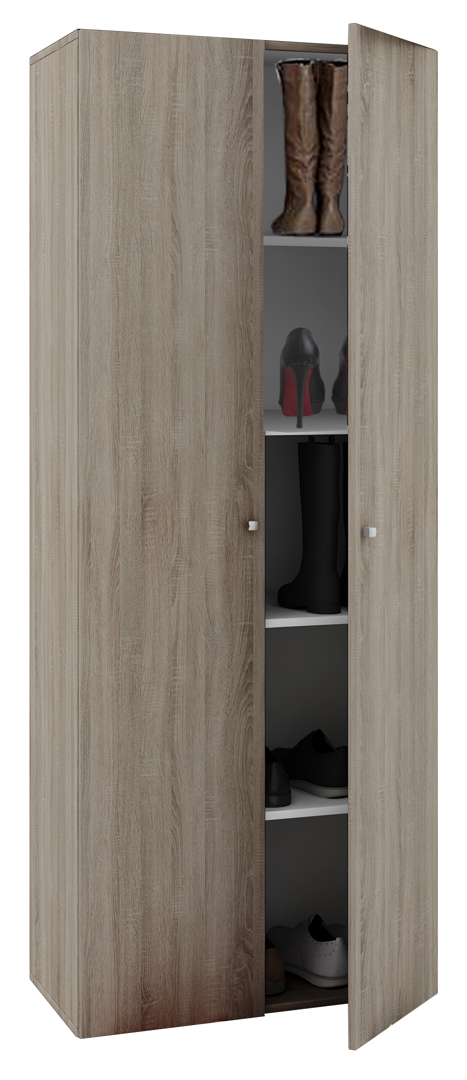 Schuhschrank VCM "XL Holz Großer Schuhschrank Schuhkommode Vandol 5", braun (sonoma, eiche (sägerau)), B:70cm T:40cm, Obermaterial: 100% Holz Wood., Schränke, Schuhschrank Image