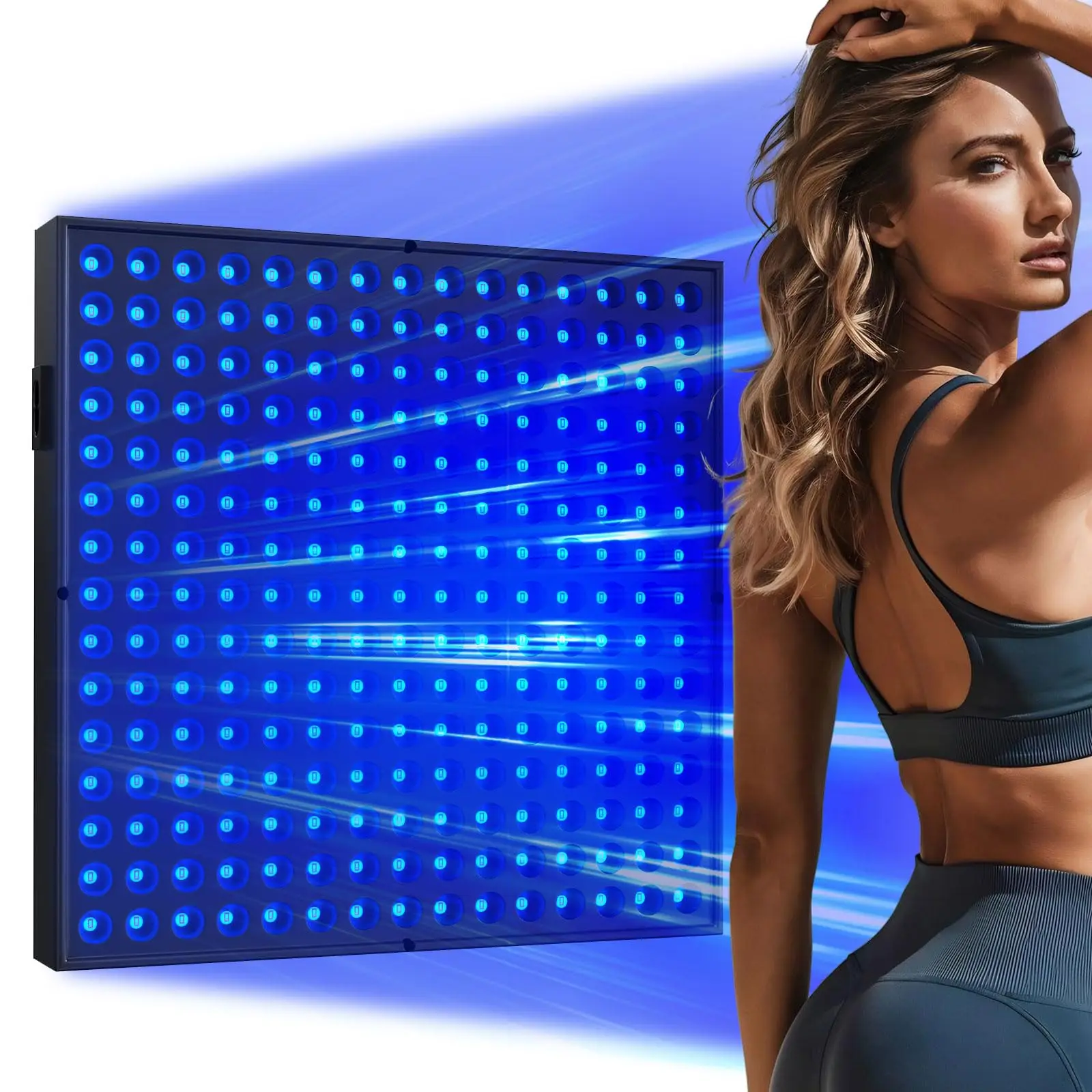 Lampe de bronzage 460nm 45W, lampe de solarium avec 225 LED, lampe à lumière bleue, longueur d'onde, bronzage du visage, lumière du jour, appareil de beauté LED Photon