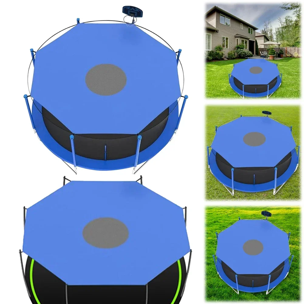 6/8/10ft Trampolin-Abdeckung, UV-beständig, wasserdicht, Trampolin-Schatten-Abdeckung, Sonnenschutz, Dachzubehör für den Hinterhof-Spielplatz im Freien Image