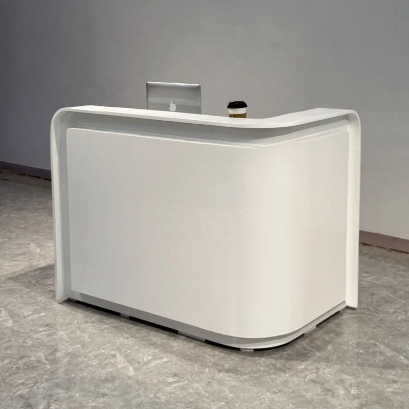 Empfangstheke für Unternehmen, kleine Kasse, Ausstellungshalle für Technologie, moderne, schlichte Bar