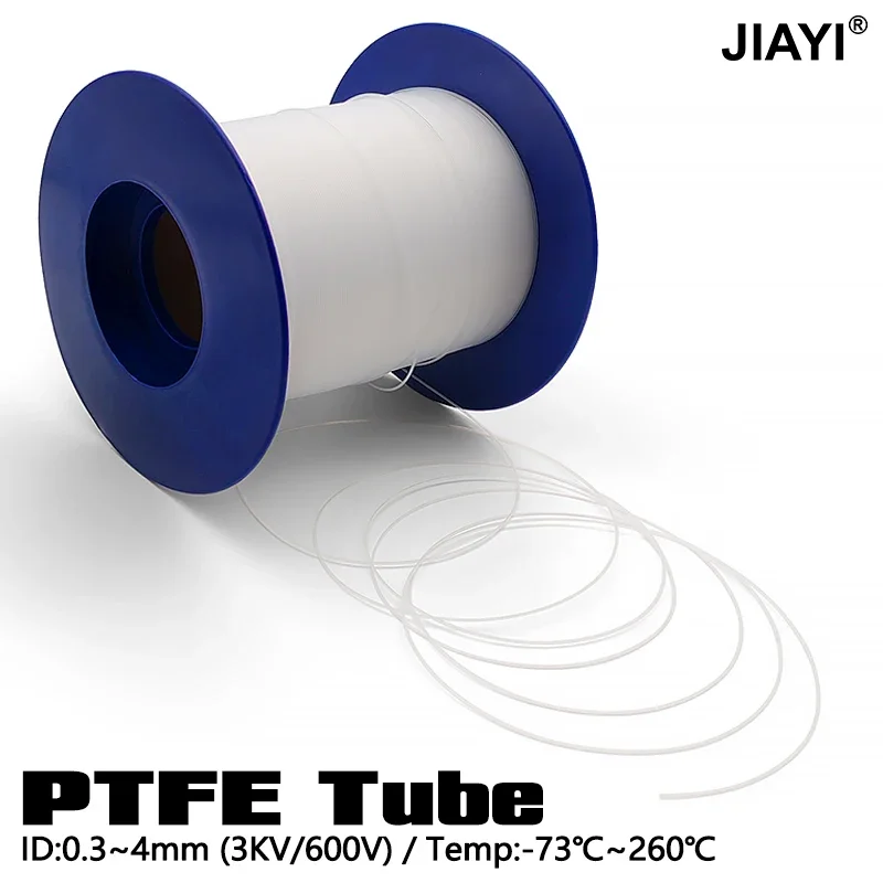 Isoliertes PTFE-Teflon-Kapillarrohr 1M/3M/5M ID 0,3/0,5/0,6/0,8-4mm Hochtemperaturbeständiges Anti-Aging-Rohr für 3D-Drucker-Teile Image
